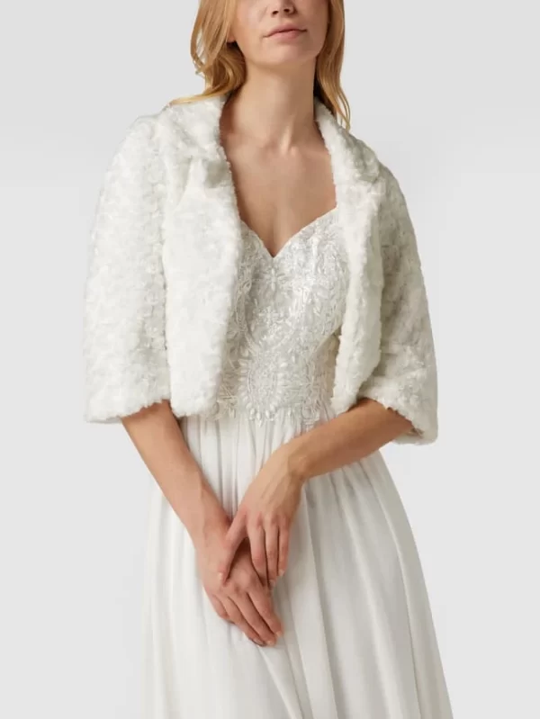 Bester Verkauf 😉 TROYDEN COLLECTION Cocktailjacke Mit Umlegekragen – Weiß 🔥 5