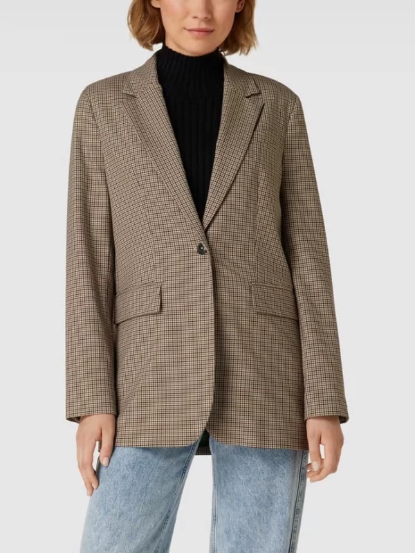 Coupon 👍 Tommy Hilfiger Blazer Mit Hahnentrittmuster Modell ‘RELAXED’ – Beige 🔥 5
