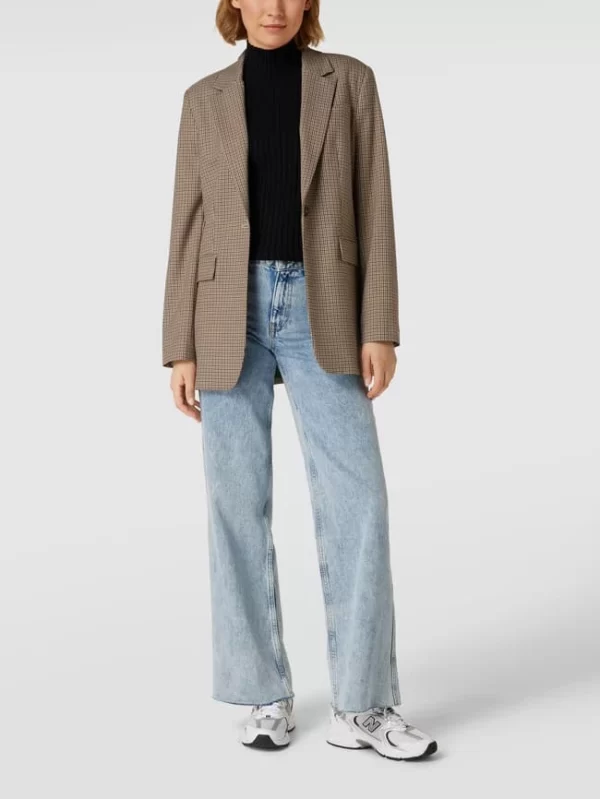 Coupon 👍 Tommy Hilfiger Blazer Mit Hahnentrittmuster Modell ‘RELAXED’ – Beige 🔥 1