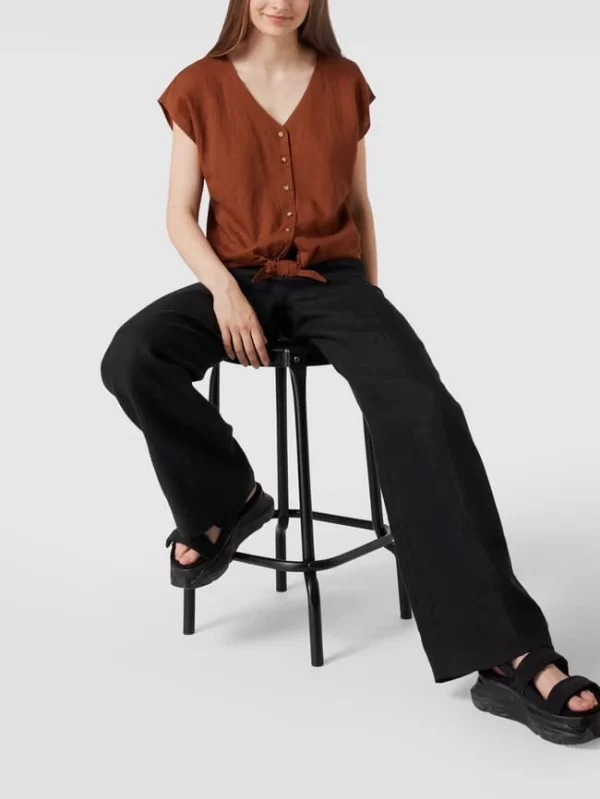 Besorgen 😍 Tom Tailor Denim Bluse Mit Durchgehender Knopfleiste – Mittelbraun ❤️ 1
