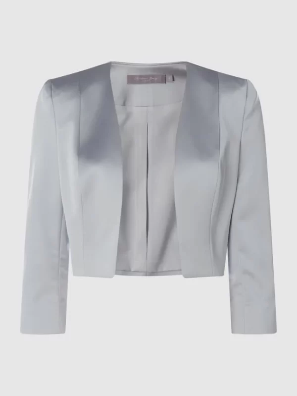 Am billigsten 🎁 Christian Berg Cocktail Bolero Aus Satin – Hellgrau 🔥 1