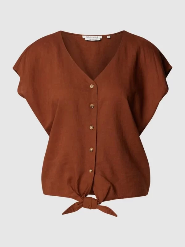 Besorgen 😍 Tom Tailor Denim Bluse Mit Durchgehender Knopfleiste – Mittelbraun ❤️ 3