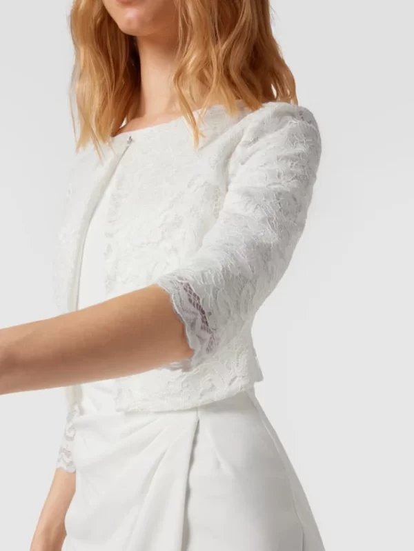 Am billigsten 💯 Paradi Brautjacke Mit Floralen Stickereien – Offwhite 😀 4