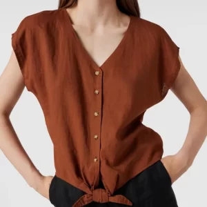 Besorgen 😍 Tom Tailor Denim Bluse Mit Durchgehender Knopfleiste – Mittelbraun ❤️ 11