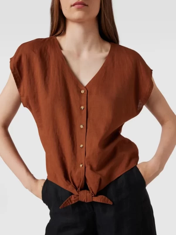 Besorgen 😍 Tom Tailor Denim Bluse Mit Durchgehender Knopfleiste – Mittelbraun ❤️ 4