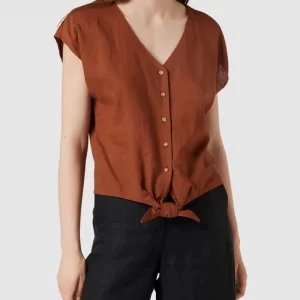 Besorgen 😍 Tom Tailor Denim Bluse Mit Durchgehender Knopfleiste – Mittelbraun ❤️ 13
